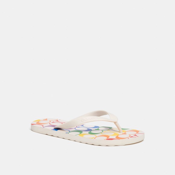 COACH Shoes - Coach Multicolor Signature Print Flip Flop Sandals